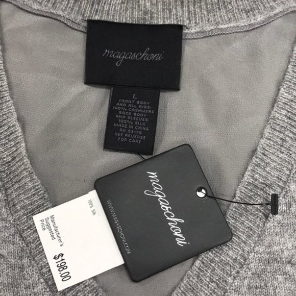 Magaschoni Contrast Cashmere Silk Sweater - Picture 4 of 5